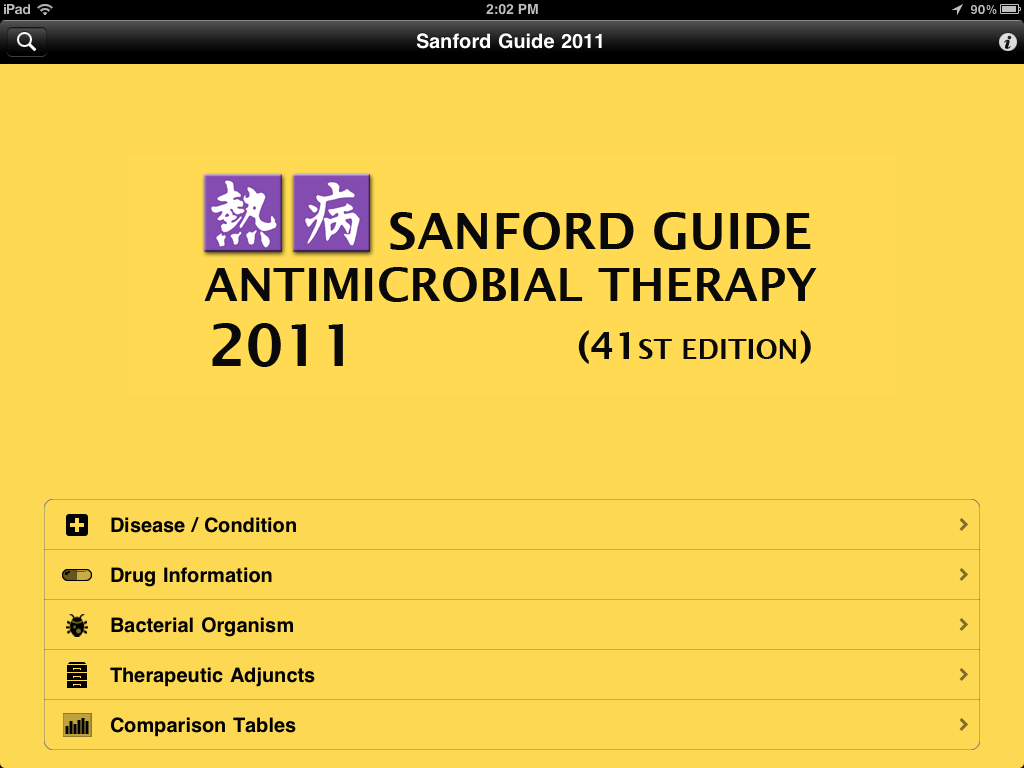 TabletMedicine: Review: Sanford Guide - Antimicrobial Therapy 2011